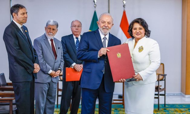 Ambassador Mai Taha Khalil presented her credentials to Brazilian President Luiz Inacio Lula da Silva, as Ambassador of the Arab Republic of Egypt to Brazil