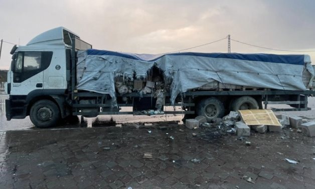 The UNRWA targeted aid truck by Israeli forces