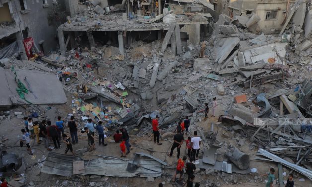 A file photo of the Israeli strikes in Gaza - WAFA