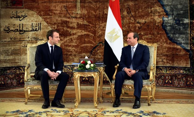 Egypt's President Abdel Fattah El-Sisi meets French President Emmanuel Macron in Cairo - FILE/Presidency