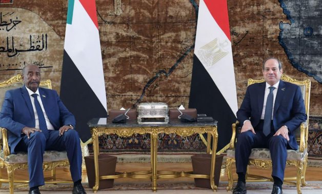 File- President Abdel Fattah El Sisi meets with the leader of the Sudanese Military transitional council Abdel Fattah Al Burhan