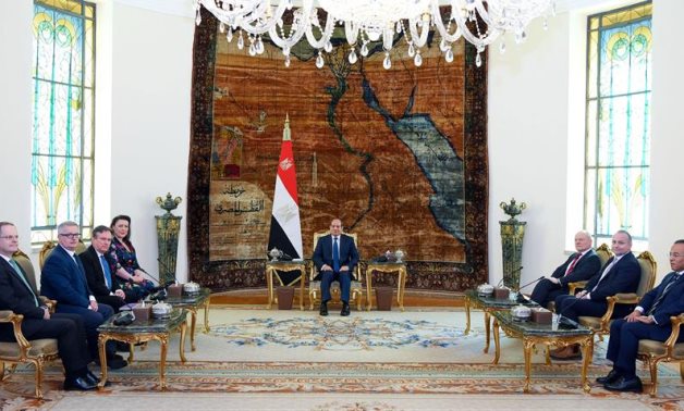 Egypt's President Abdel Fattah El-Sisi receives a delegation from the United Kingdom House of Commons Foreign Affairs Committee - Presidency