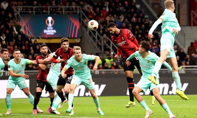 AC Milan's Ruben Loftus-Cheek scores their fourth goal REUTERS/Claudia Greco