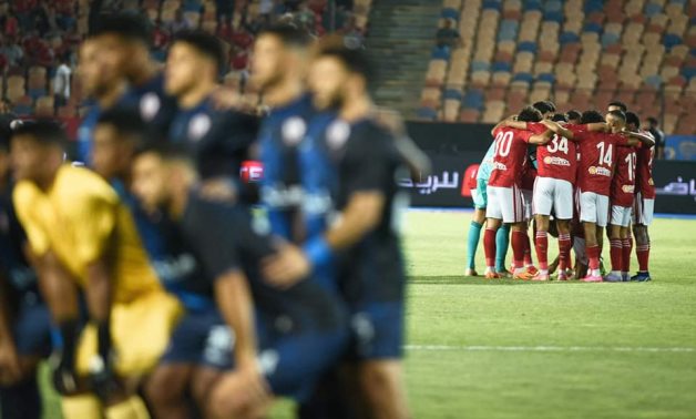 Al Ahly and Zamalek players ahead of their league match in July 2023, Mohammed Fouad