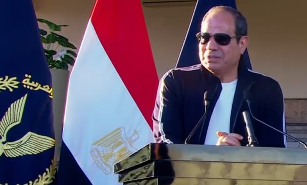 File- President Sisi spoke at the Police Academy on Friday morning- March 15, 2024
