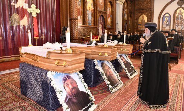 Pope Tawadros performs funeral prayers for 3 Egyptian monks, Hegumen Takla El-Samuely, Yostos Ava Markos; and Mina Ava Markos, who were killed in a monastery in South Africa’s Cullinan  – Coptic Orthodox Church
