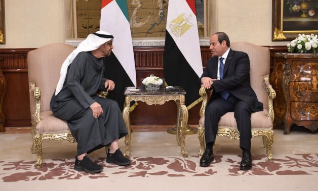 Egypt's President Abdel Fattah El-Sisi (R) meets UAE's President Sheikh Mohamed bin Zayed in Cairo - Egyptian Presidency 
