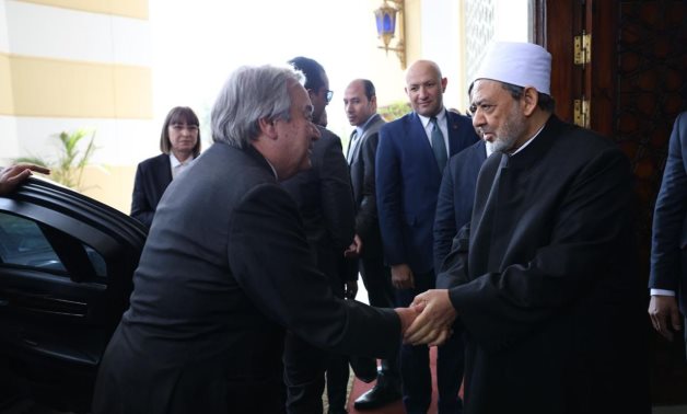 Egyptian Grand Imam of Al Azhar, Sheikh Ahmed Al Tayeb, received on Sunday Secretary-General of the United Nations António Guterres at al Azhar Sheikhdom