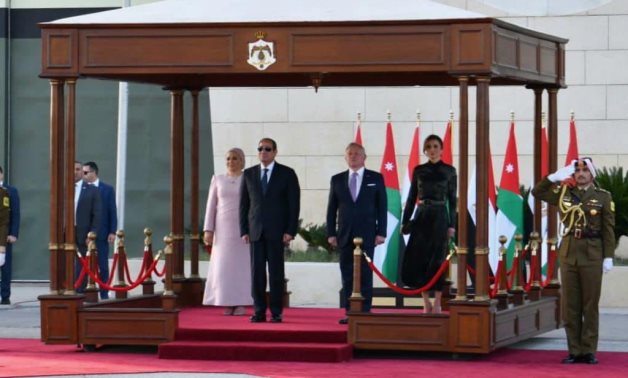 President Abdel Fattah El-Sisi and the First Lady visited the Jordanian capital, Amman. They were received by King of the Hashemite Kingdom of Jordan, His Majesty King Abdullah II
