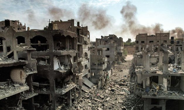 A file photo shows destruction in Gaza due to the Israeli war that started on October 7 - WAFA
