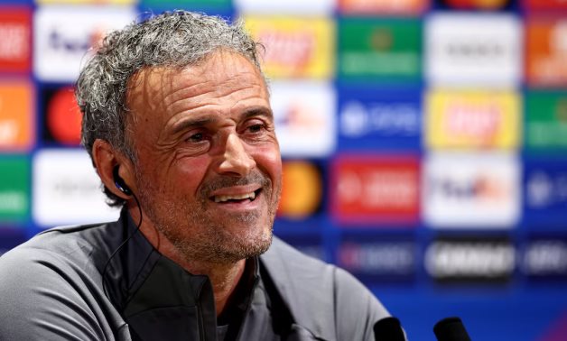 Paris St Germain coach Luis Enrique during the press conference REUTERS/Stephanie Lecocq/File Photo 