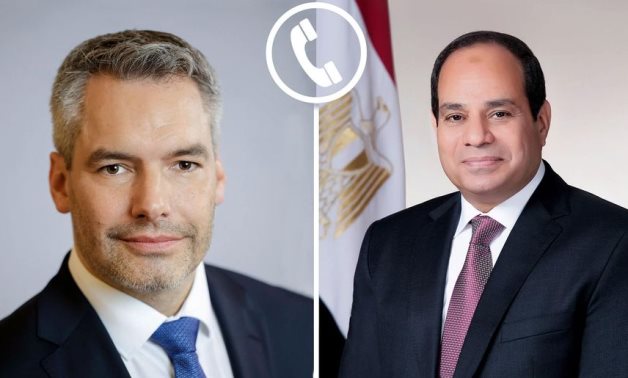 President Abdel Fattah El-Sisi received a phone call from Austrian Chancellor Karl Nehammer. on Thursday, April 11, 2024- press photo