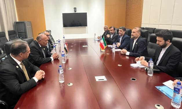 Egyptian Foreign Minister Sameh Shoukry met with his Iranian counterpart Hossein Amir-Abdollahian on May 4, 2024, on the sidelines of the 15th session of the Islamic Summit Conference, in Gambia