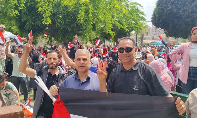 A massive demonstration was staged by Egyptians in Ismailia, one of Egypt’s Suez Canal governorates, in support of Egypt’s President Sisi towards the Palestinian issue- press photo