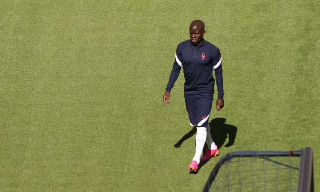 France's N'Golo Kante during training Pool via REUTERS/Alexander Hassenstein/File Photo