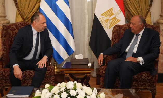 Egypt’s Foreign Minister Sameh Shoukry welcomes his Greek counterpart, Georgios Gerapetritis, in Cairo, January 2024 – Egypt’s MFA
