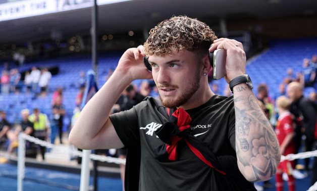 Liverpool's Harvey Elliott inside the stadium before the match REUTERS/David Klein 