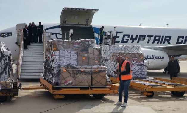 An Egyptian airplane carrying humanitarian aid arrived ti the Damascus International Airport on January 4, 2025- press photo