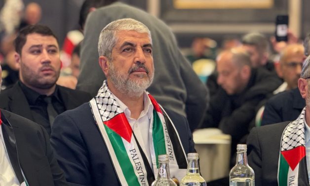 Khaled Mashal and other Hamas leaders attend a celebration in Cairo  for the released Palestinian prisoners by Israel as per the prisoner swap deal