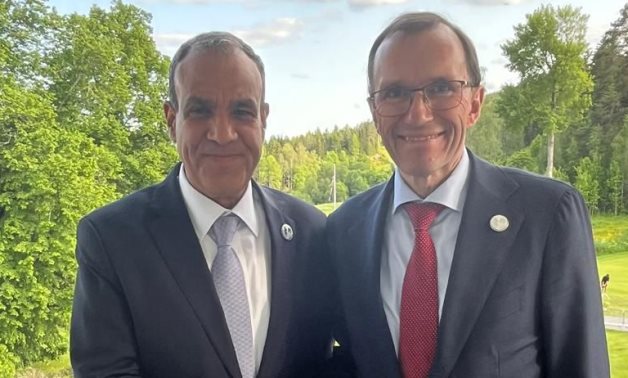 Egyptian Minister of Foreign Affairs and Emigration Badr Abdelatty, met with Minister of Foreign Affairs of Norway, Espen Barth Eide, on the sidelines of the Oslo Forum on June 12, 2025- press photo
