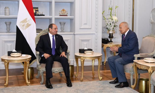 Egypt's President Abdel Fattah El-Sisi meets with Secretary General of the Arab League Ahmed Aboul Gheit, July 20, 2025 - Presidency
