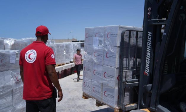 The Egyptian Red Crescent remains stationed at the border with Gaza to deliver humanitarian aid to the famine-stricken enclave - Photo by ERC