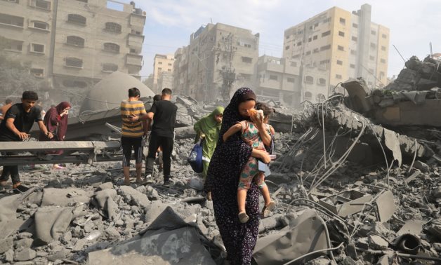 A file photo shows destruction due to Israeli bombing in Gaza - WAFA
