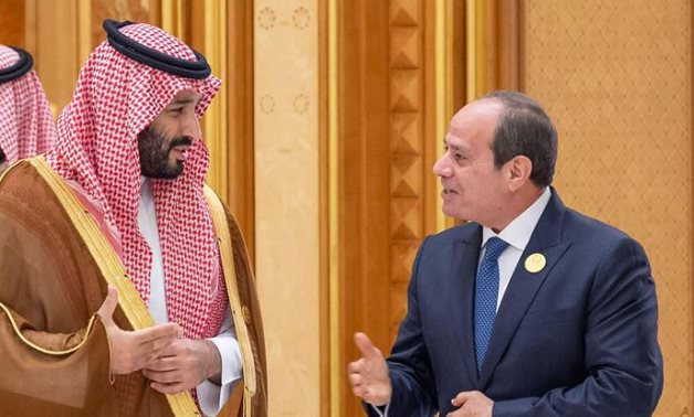 FILE - Egypt's President Abdel Fattah El-Sisi meets with Saudi Crown Prince Mohammed bin Salman in Riyadh in November, 2023 - Presidency