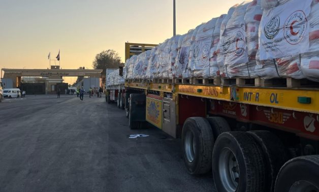 The 21st convoy, Zad Al-Izza... From Egypt to Gaza, was launched by the Egyptian Red Crescent,