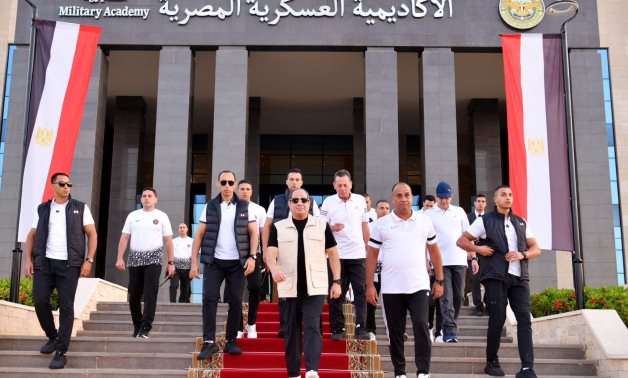 President Abdel Fattah El-Sisi on Friday conducted an inspection visit to the Egyptian Military Academy within the Strategic Command in the New Administrative Capital, east of Cairo.