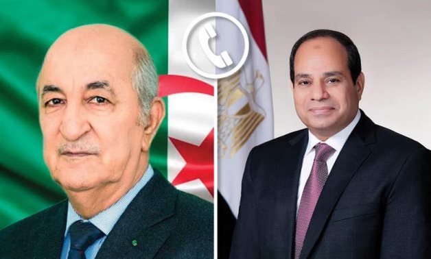 Egyptian President Abdel Fattah El-Sisi held a phone call on Wednesday with Algerian President Abdelmadjid Tebboune
