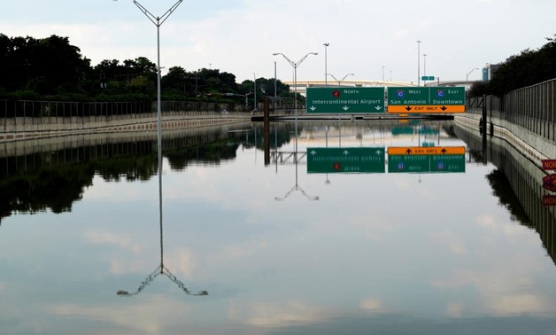 The Sam Houston Parkway is still completely covered with Harvey floodwaters in Houston, Texas September 1, 2017. REUTERS/Rick Wilking
