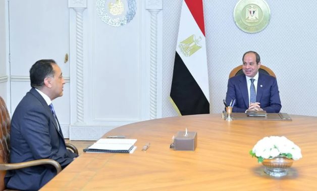 President Abdel Fattah El-Sisi consults with Prime Minister Mostafa Madbouly regarding a cabinet reshuffle of the current government, 10 Feb. 2026. Presidency