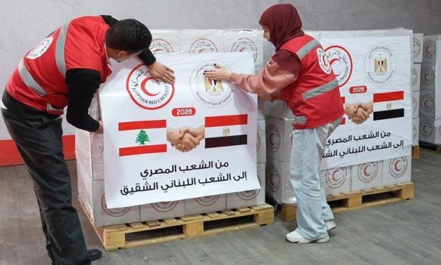 The Egyptian Red Crescent has participated in sending a 1,000-ton shipment of urgent humanitarian aid to Lebanon- press photo from the Egyptian Red Crescent on March 27, 2026