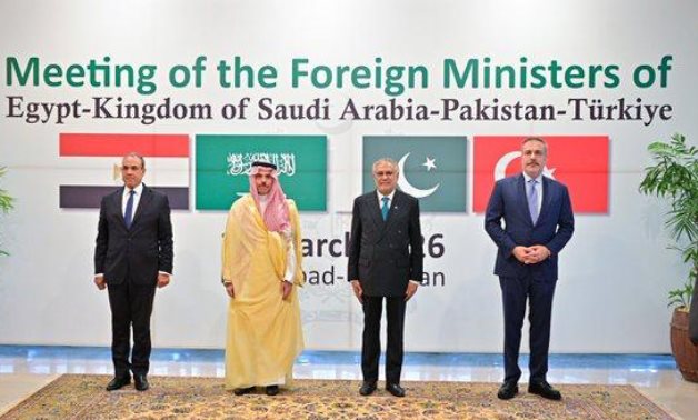 Badr Abdelatty, Egypt’s Minister of Foreign Affairs, International Cooperation, and Egyptians Abroad, participated in a quadrilateral ministerial meeting in Pakistan on regional war- press photo