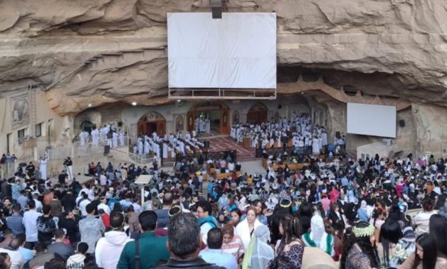 Thousands Gather at Saint Simon Monastery in Mokattam to Celebrate Palm Sunday.