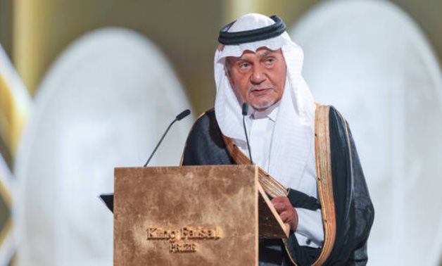 Prince Turki Al Faisal, acting chairman of the board of trustees of the King Faisal Foundation, took to the stage to honor the laureates of the King Faisal Prize 2026. (Supplied)