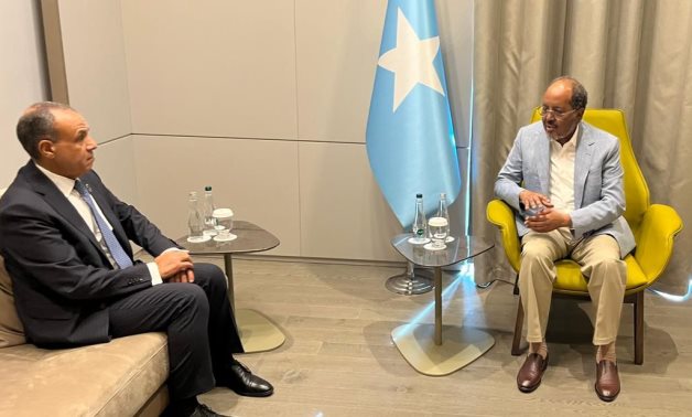 Egypt's Minister of Foreign Affairs, International Cooperation Badr Abdelatty met on Saturday, April 18, with Dr. Hassan Sheikh Mohamud, President of the Somalia, on the sidelines of the Antalya Diplomacy Forum