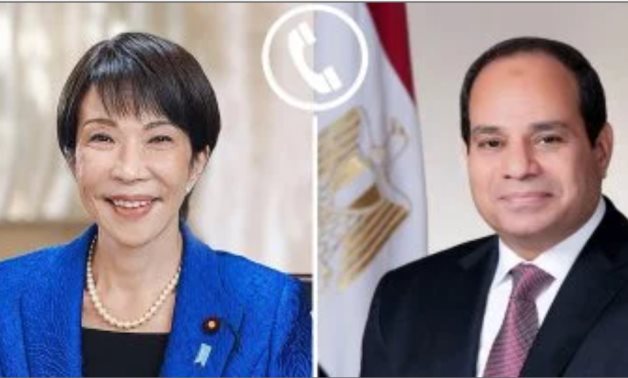 Egyptian President Abdel Fattah El-Sisi received a phone call Tuesday from Japanese Prime Minister Sanae Takaichi.