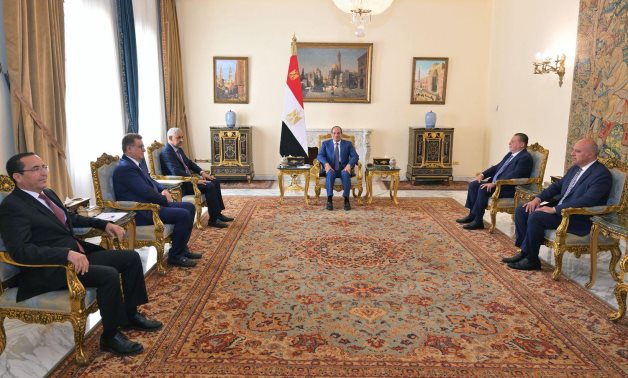 President Abdel Fattah El-Sisi meets with AfDB Group's President Sidi Ould Tah, 3 May 2026. Presidency