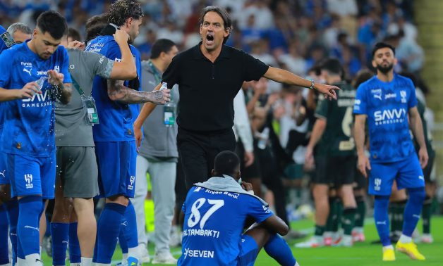 Al Hilal coach Simone Inzaghi reacts REUTERS/Stringer