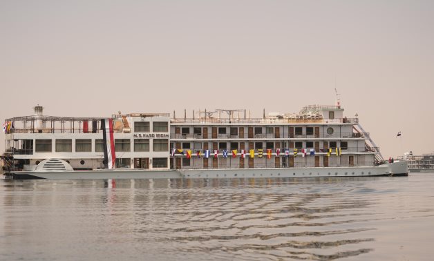 The floating hotel M.S. Kasr Ibrim was successfully relaunched into Lake Nasser behind the Aswan High Dam by the Suez Canal Authority- Press photo