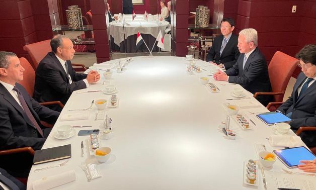 Minister of Foreign Affairs Badr Abdelatty meets JICA President Akihiko Tanaka in Tokyo, 4 June 2026. Egypt's MFA