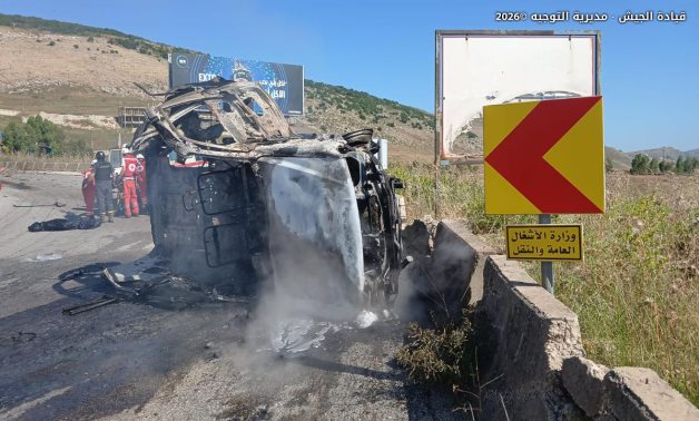 The Lebanese Army releases images of the vehicle targeted by the Israeli military on 6 June 2026.