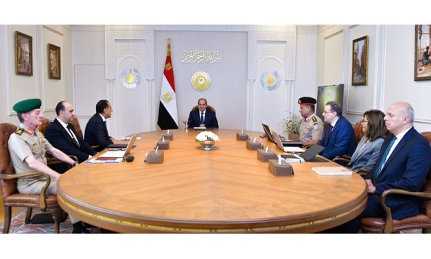 President Abdel Fattah El-Sisi stresses the need to continue developing Egypt’s administrative apparatus in a meeting with state officials on 11 June 2026. Presidency