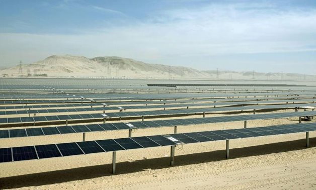 FILE - The first phase of the Obelisk solar power plant was inaugurated in Naga’ Hammadi, Qena Governorate. Presidency