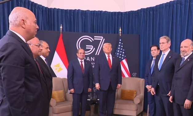 Egyptian President Abdel Fattah El-Sisi meets US President Donald Trump on the sidelines of the G7 Summit in Évian-les-Bains, France, 17 June 2026.White House/Still image