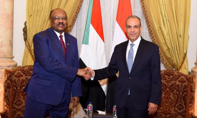 Egyptian Foreign Minister Badr Abdelatty welcomes his Sudanese counterpart, Mohieldin Salem, in Cairo, 20 June 2026. Egyptian Cabinet