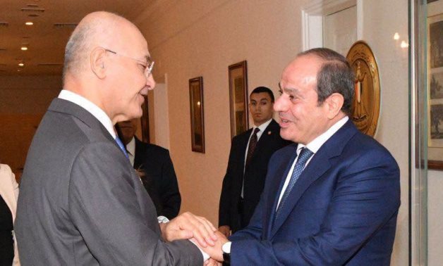President Abdel Fattah El-Sisi receives United Nations High Commissioner for Refugees Barham Salih and UNHCR officials, 25 June 2026. Presidency