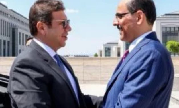 Egyptian General Intelligence Service (GIS) Director Hassan Rashad (left) met with his Turkish counterpart Ibrahim Kalin